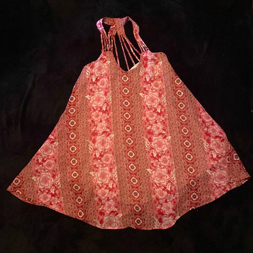 Speechless Red white embellished dress